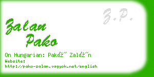 zalan pako business card